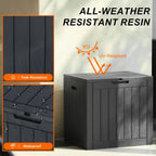31 Gallon Resin Deck Box, Waterproof UV Resistant Outdoor Storage Box for Garden, Indoor