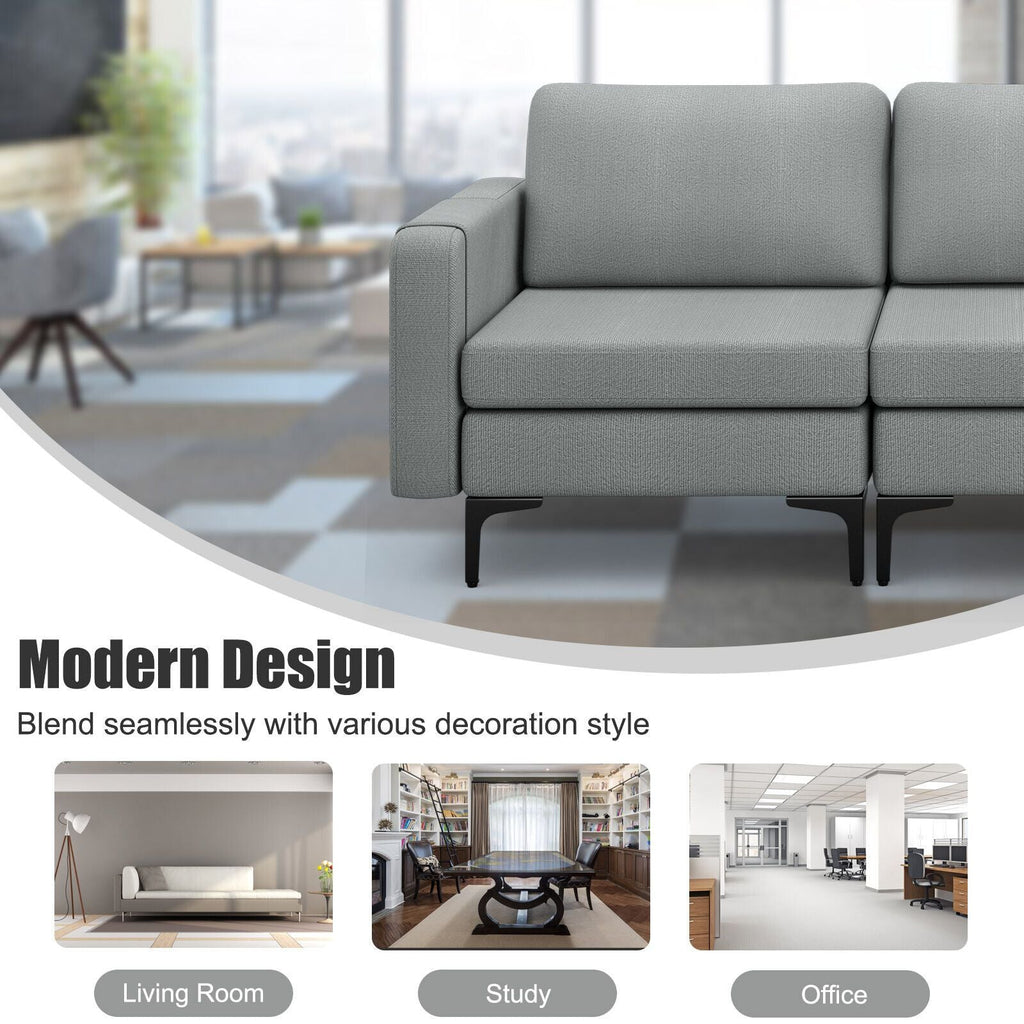 Convertible Sofa Couch with Magazine Pockets 3-Seat with 2 USB Port