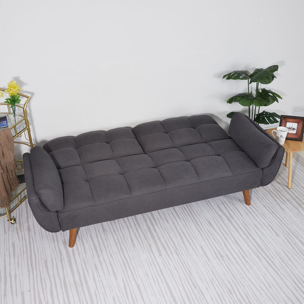 75" Flared Arm Convertible Sleeper Sofa-Dark Gray
