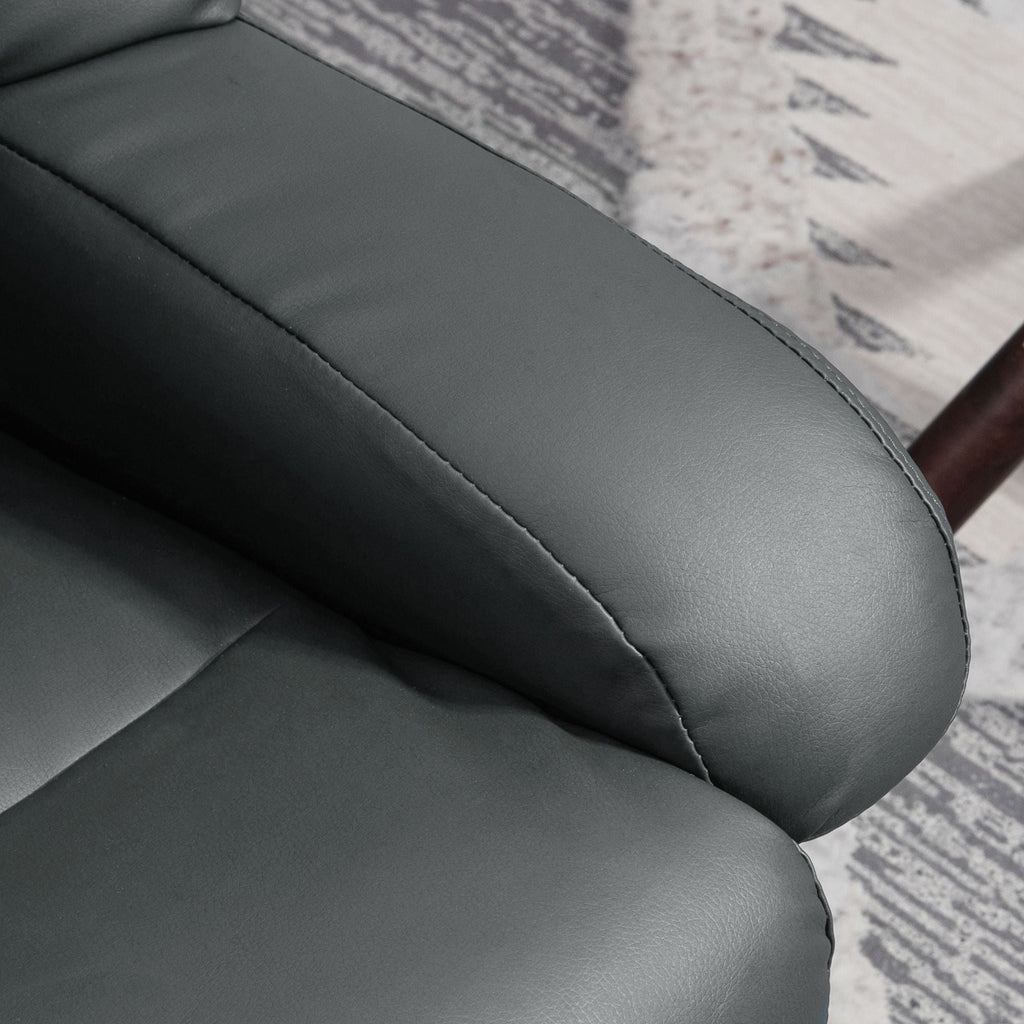 Faux Leather Swivel Massage Recliner with Ottoman, Remote, Side Pocket for Relaxation | Living Room Essentials