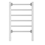 Electric Heated Towel Rack for Bathroom, Silver Color Wall Mounted OR Freestanding Towel Warmer, 6 Stainless Steel Bars Drying Rack