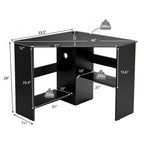 Corner Computer Desk Triangle Writing Workstation with Storage Shelf