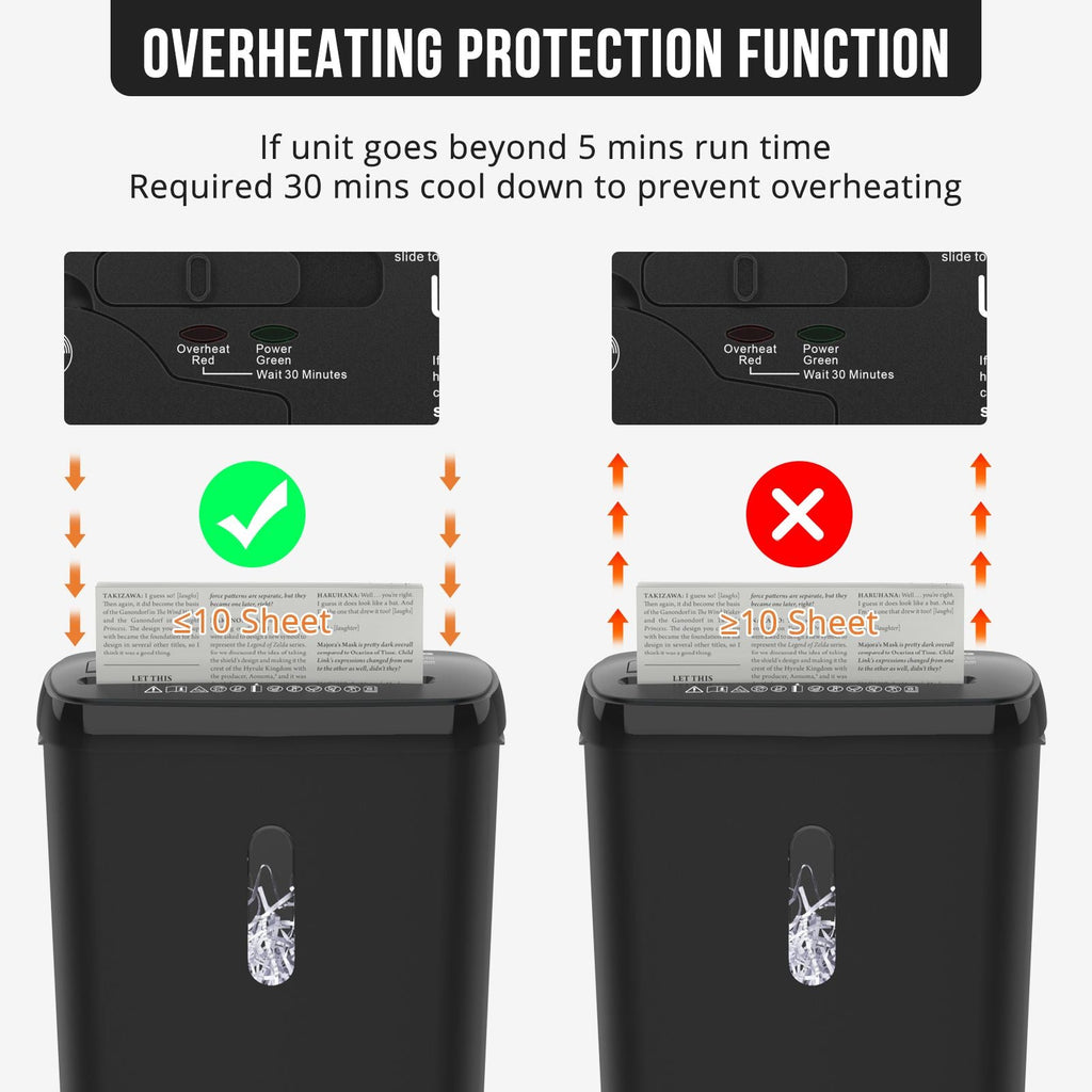 10-Sheet Strip Cut Paper Shredder, P-2 Security Level with 3.17-Gallon Basket, CD & Credit Card Shredder - Durable & Fast - Jam Proof System -ETL Certified Home Office Shredders(FBAShipping)