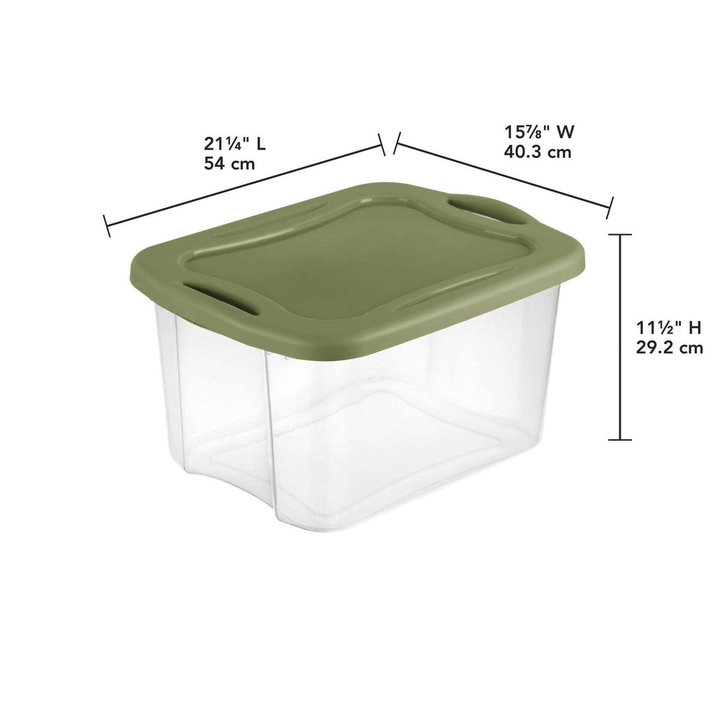 (2 pack) 40 Quart EZ Carry, Plastic Storage Bin, Full-Grip Handles, Green