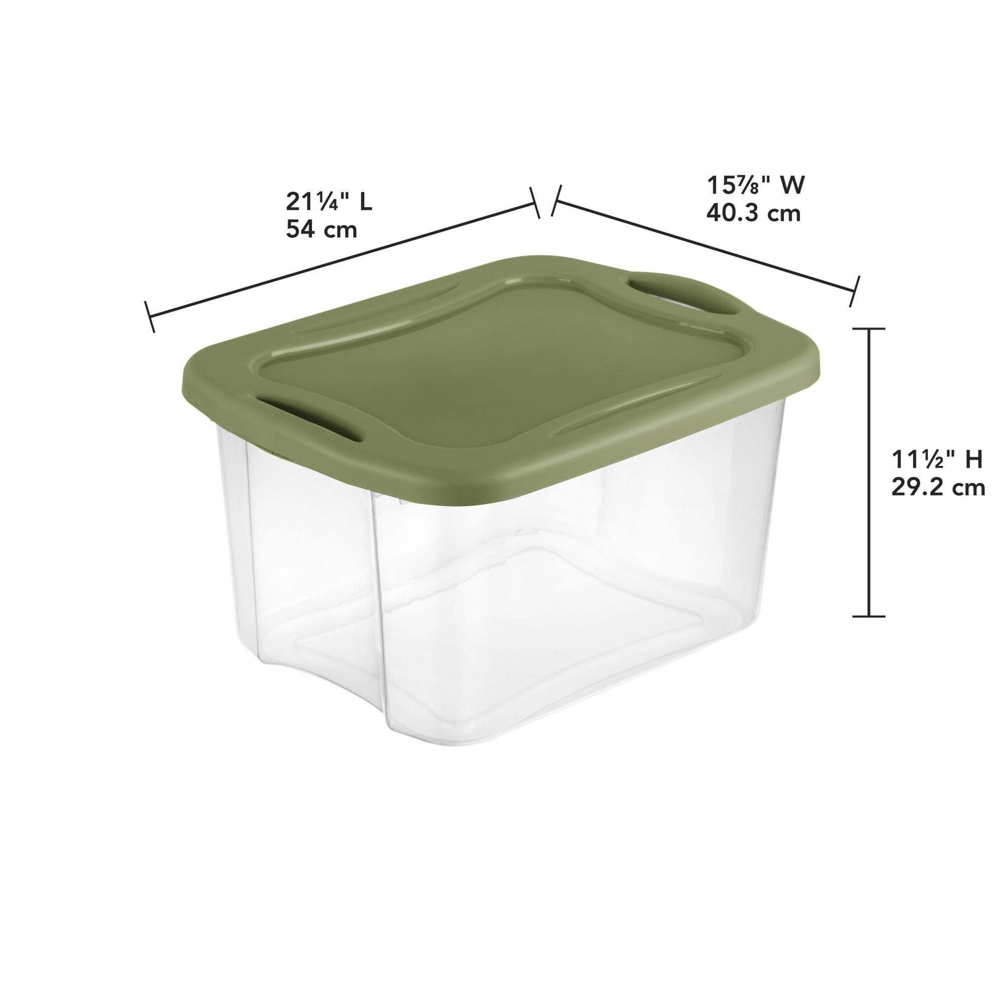 (2 pack) 40 Quart EZ Carry, Plastic Storage Bin, Full-Grip Handles, Green