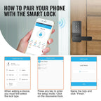 Smart Lock, 5-in-1 Smart Door Knob, Fingerprint Deadbolt with App Control, Bluetooth Smart Lock, Keyless Entry Door Lock with Handle, Biometric Door Lock, Keypad Digital Door Lock for Front Door