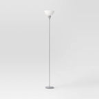 Torchiere Floor Lamp Black Minimalist Standing Light with 3-Way Switch Light Bulbs Not Included