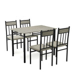 5 Pieces Faux Marble Dining Set Table