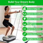 Vibration Exercise Machine With Resistant Bands Remote Control Whole Body Vibration Platform Workout Equipment Home Fitness Training Equipment For Weight Loss Fat Burner