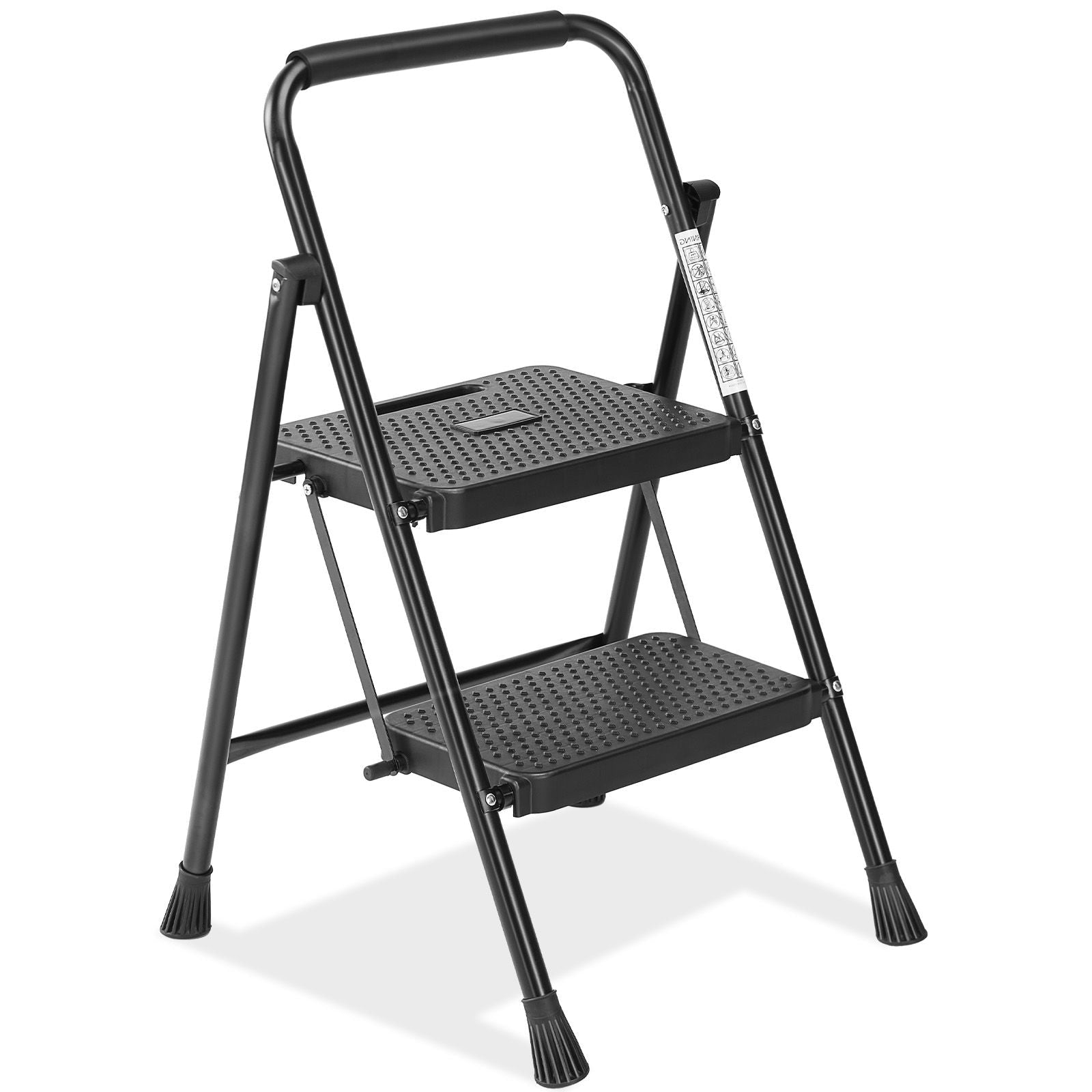 Household portable 3-layer step ladder, with safety buckle stable and safe