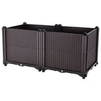 Raised Garden Bed with Self-watering System Rectangle Garden Planter for Garden Patio Balcony Elevated Planter Box for Flowers Vegetables Herbs