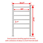 Electric Heated Towel Rack for Bathroom, Silver Color Wall Mounted OR Freestanding Towel Warmer, 6 Stainless Steel Bars Drying Rack