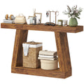 55" Farmhouse Console Table, 2-Tier Entryway Table with Storage for Hallway, Living Room, Behind Couch, Rustic Brown