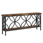 2-Tier Console Table, Industrial Sofa Table Behind Couch