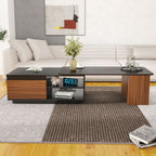 Versatile Extendable Wood Coffee Table with Adjustable Length & Dual Storage Drawers for Modern Living Rooms