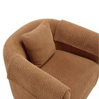 Swivel Accent Chair with Ottoman Set, Modern Chenille Barrel Armchair with Removable Back Pillow & 2 Armrest Covers for Living Room, Bedroom, Office, Yellow