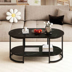 Marble Coffee Table with Open Storage Shelf