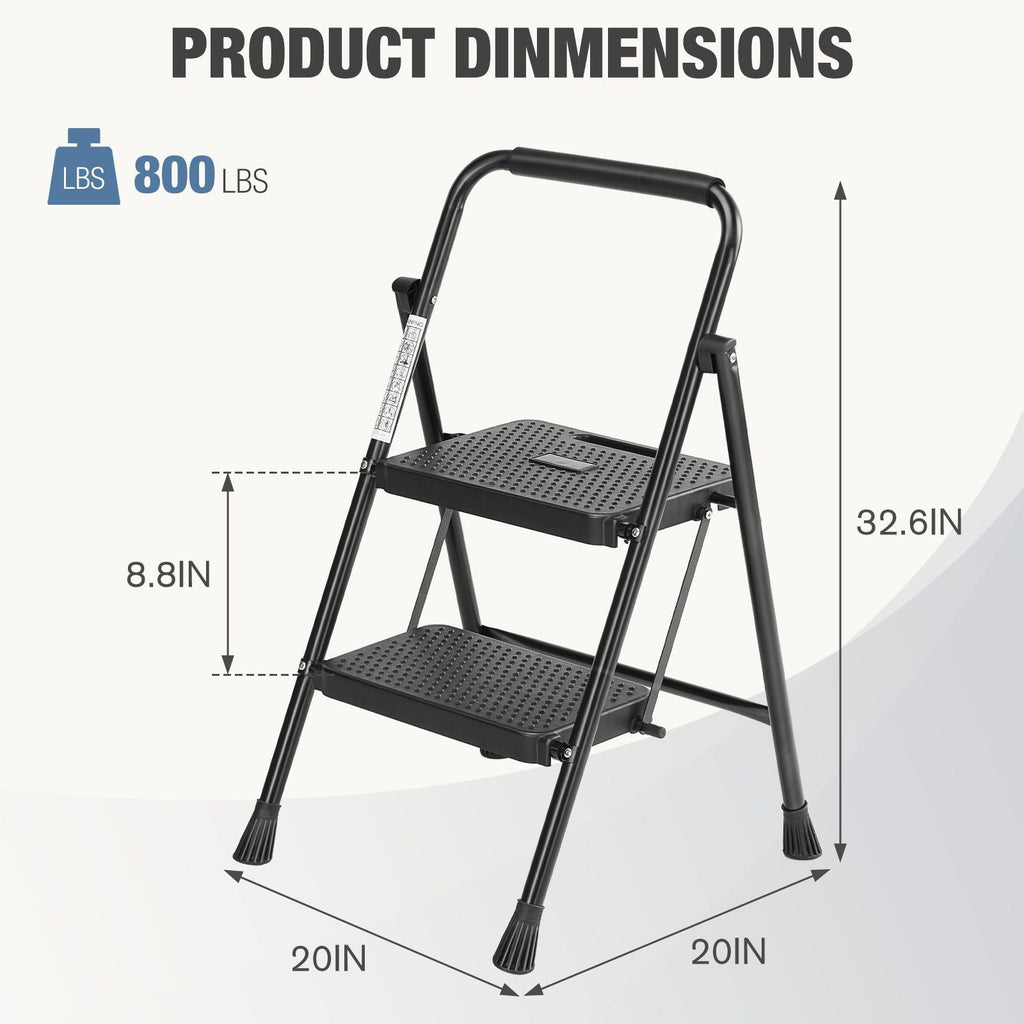 Household portable 3-layer step ladder, with safety buckle stable and safe