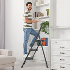 Household portable 3-layer step ladder, with safety buckle stable and safe