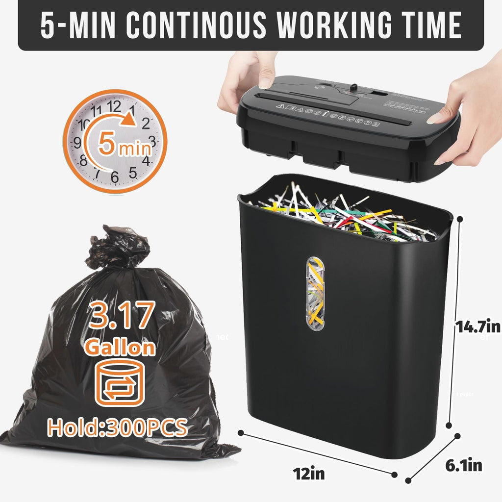10-Sheet Strip Cut Paper Shredder, P-2 Security Level with 3.17-Gallon Basket, CD & Credit Card Shredder - Durable & Fast - Jam Proof System -ETL Certified Home Office Shredders(FBAShipping)