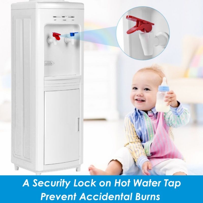 5 Gallons Hot and Cold Water Cooler Dispenser with Child Safety Lock