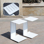 7-Piece Patio Aluminum Sofa Set with Rectangular Firepit Table & Side Table