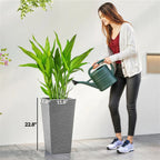 A set of 3 outdoor flower pots, conical flower pots, gray, very suitable for deep rooted plants or small trees