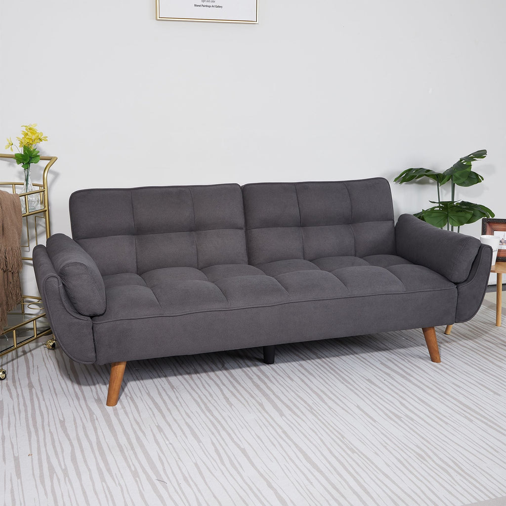75" Flared Arm Convertible Sleeper Sofa-Dark Gray