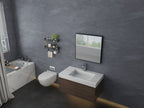Glass Shelf for Bathroom 15.7 in Bathroom Shelves with Towel Bar Tempered Glass Shelves for Wall(2 Tier)