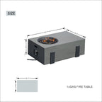 7-Piece Patio Aluminum Sofa Set with Rectangular Firepit Table & Side Table
