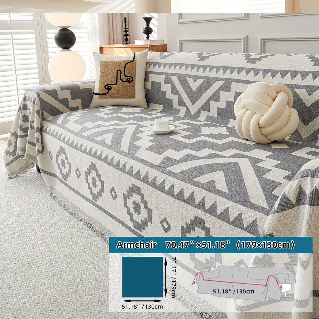 Boho-Chic All-Season Sofa Cover |Various Colors Pet Proof Couch Cover