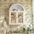 Arched Wall Mounted Medicine Cabinets with Tempered Glass Doors,Bathroom Cabinet with Adjustable Shelf for Kitchen,Living Room