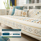 Geometric Bohemian Chenille Slipcovers Pet/Kid Friendly Washable