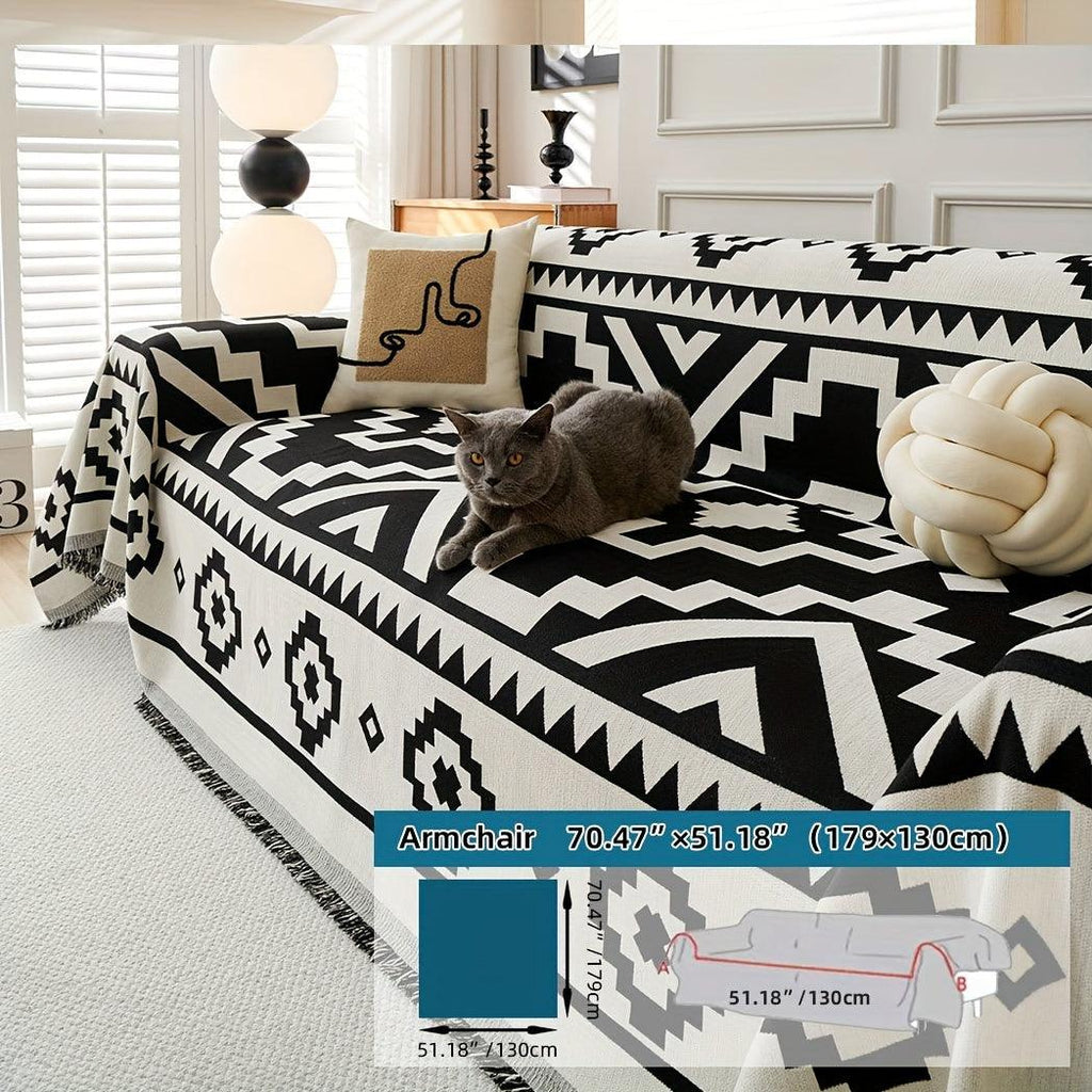 Boho-Chic All-Season Sofa Cover |Various Colors Pet Proof Couch Cover
