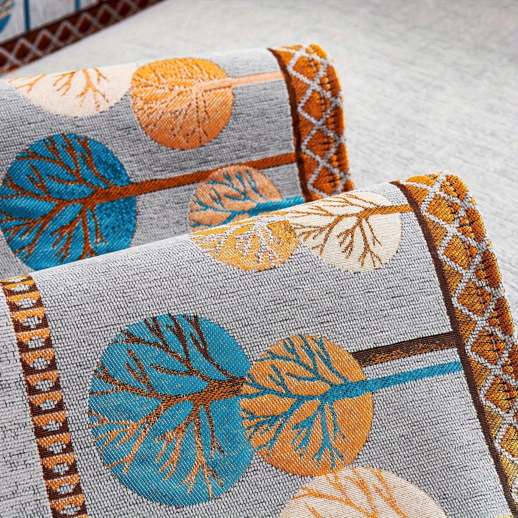 Autumn Trees Boho Chenille Sofa Cover Pet/Kid friendly