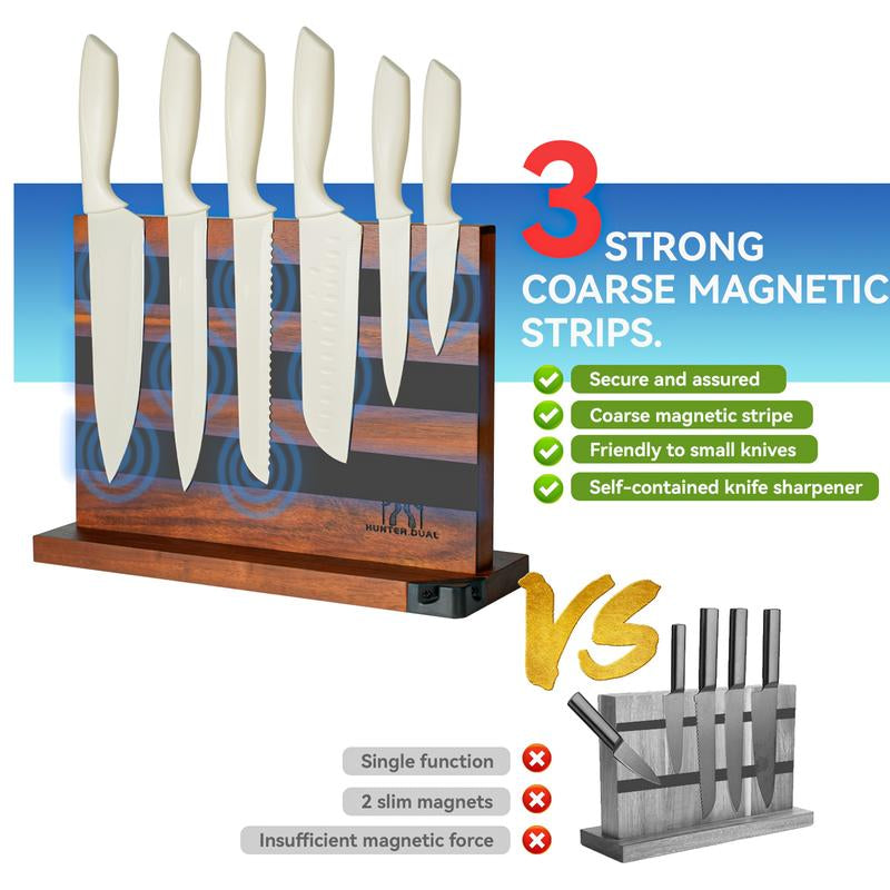 Multifunctional Countertop Magnetic Knife Block Stand Holder with Enhanced Magnets
