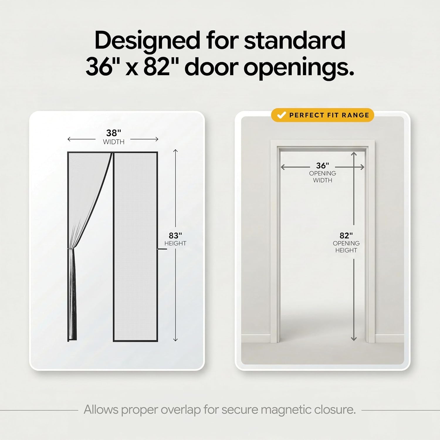 AUGO Heavy Duty Magnetic Screen Door - Self-Sealing for Ultimate Bug Protection