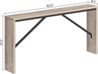 62.2 Inch Greige Industrial Console Table For Entryway