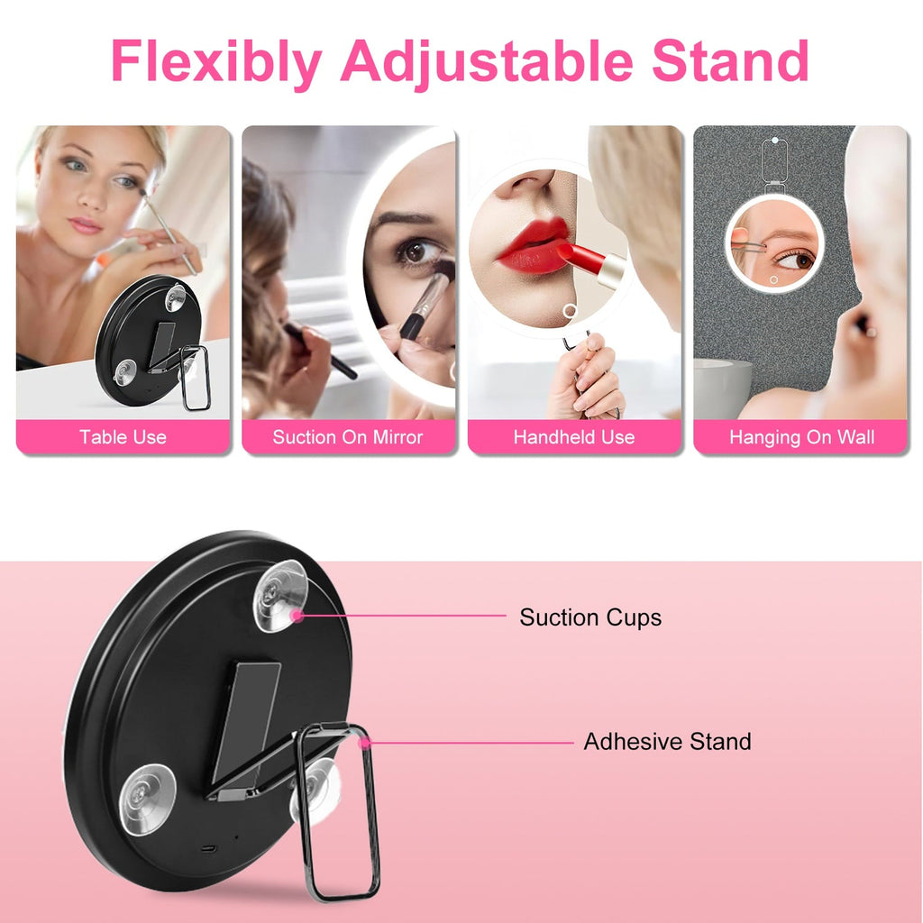 30X Magnifying Mirror With Light 3 Colors