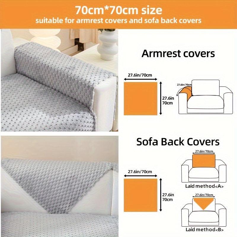 Plush Nordic Sofa Slipcover Kid/Pet Protector, Washable