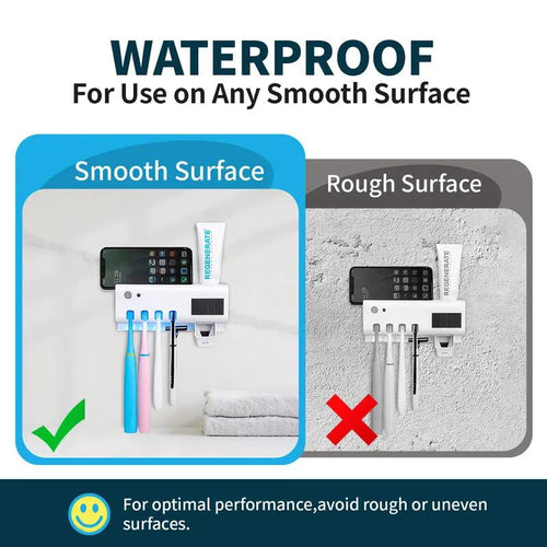 3-In-1 Toothbrush Holder with Smart Automatic Toothpaste Dispenser USB Charging Wall-Mounted Bathroom Storage Box Holds up to 4 Brushes Simultaneously Space-Saving