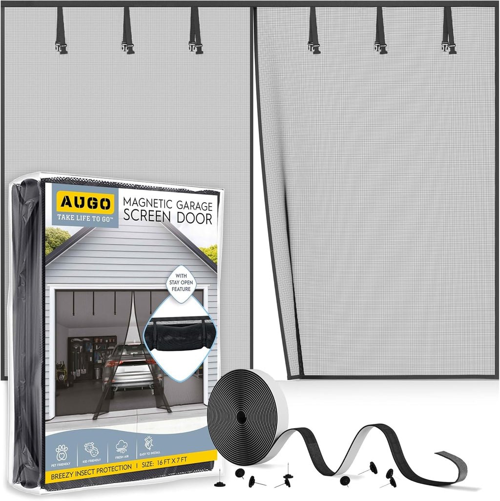 AUGO Heavy Duty Magnetic Screen Door - Self-Sealing for Ultimate Bug Protection