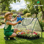 Grezone Portable Mini Cloche Greenhouse Elevated Bottom Reinforced High Light Transmission Waterproof UV Resistant Hot House for Indoor Outdoor