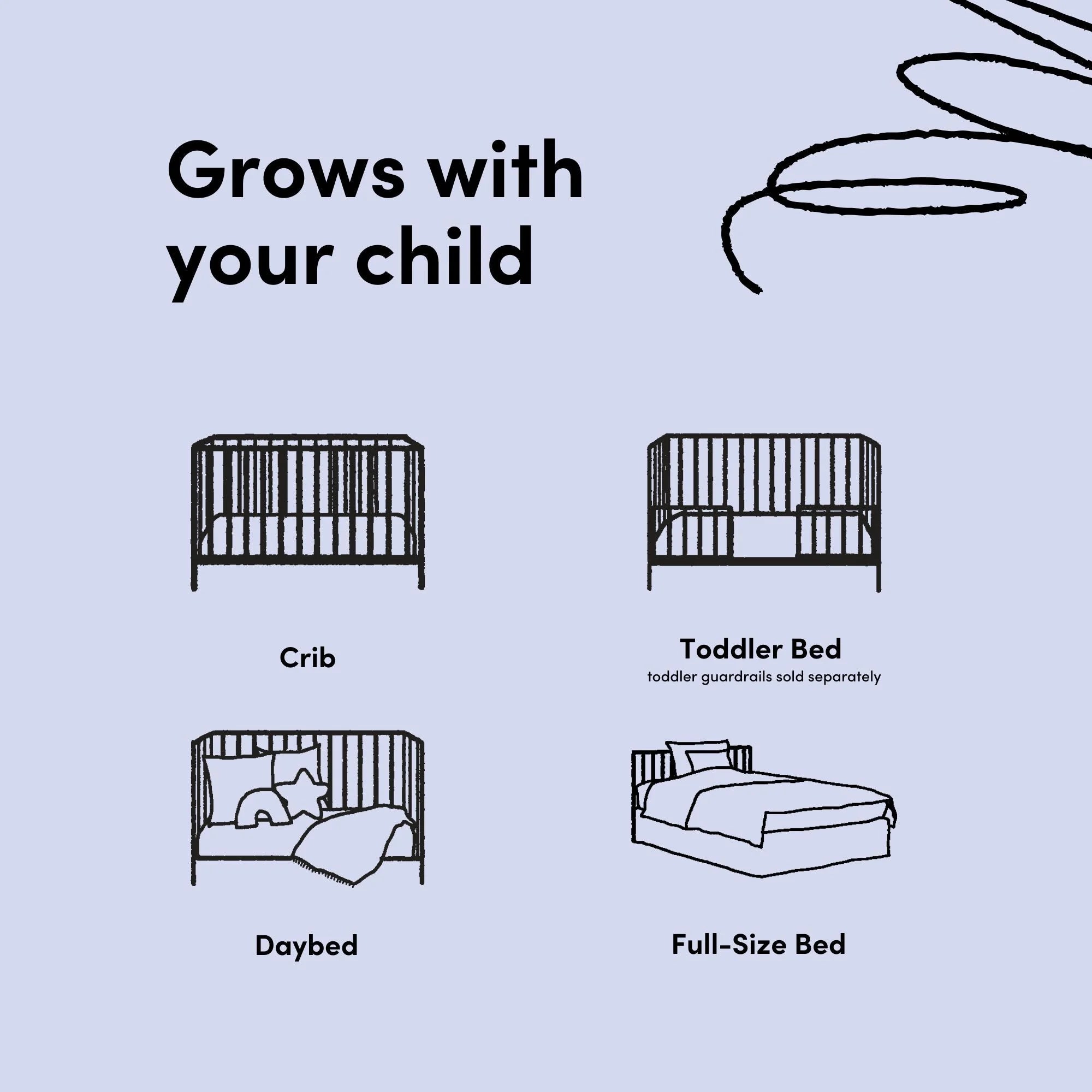Solstice 5-In-1 Convertible Baby Crib, White