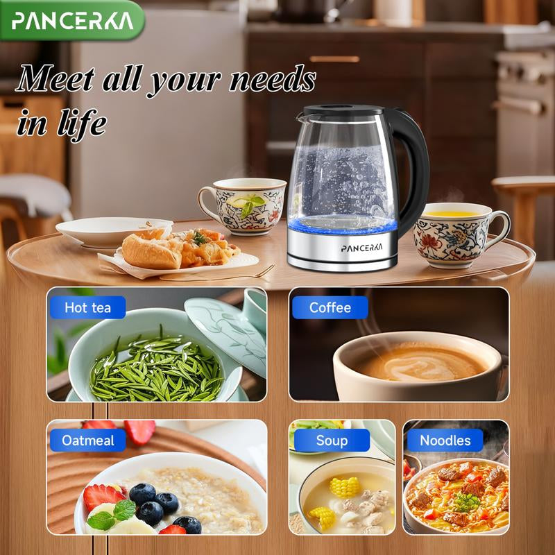 PANCERKA Electric Kettle 1.8L, 1500W Fast Boiling with LED Indicator, Auto Shut-Off, BPA-Free