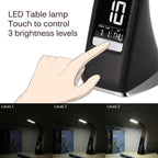 Eco-friendly LED Desk Lamp Multifunction Dimmable Reading Lamp With Calendar Temperature Alarm Clock for Office Bedroom Dorm Decorative Table Lamp Cute Study Lamps for Bedroom Décor