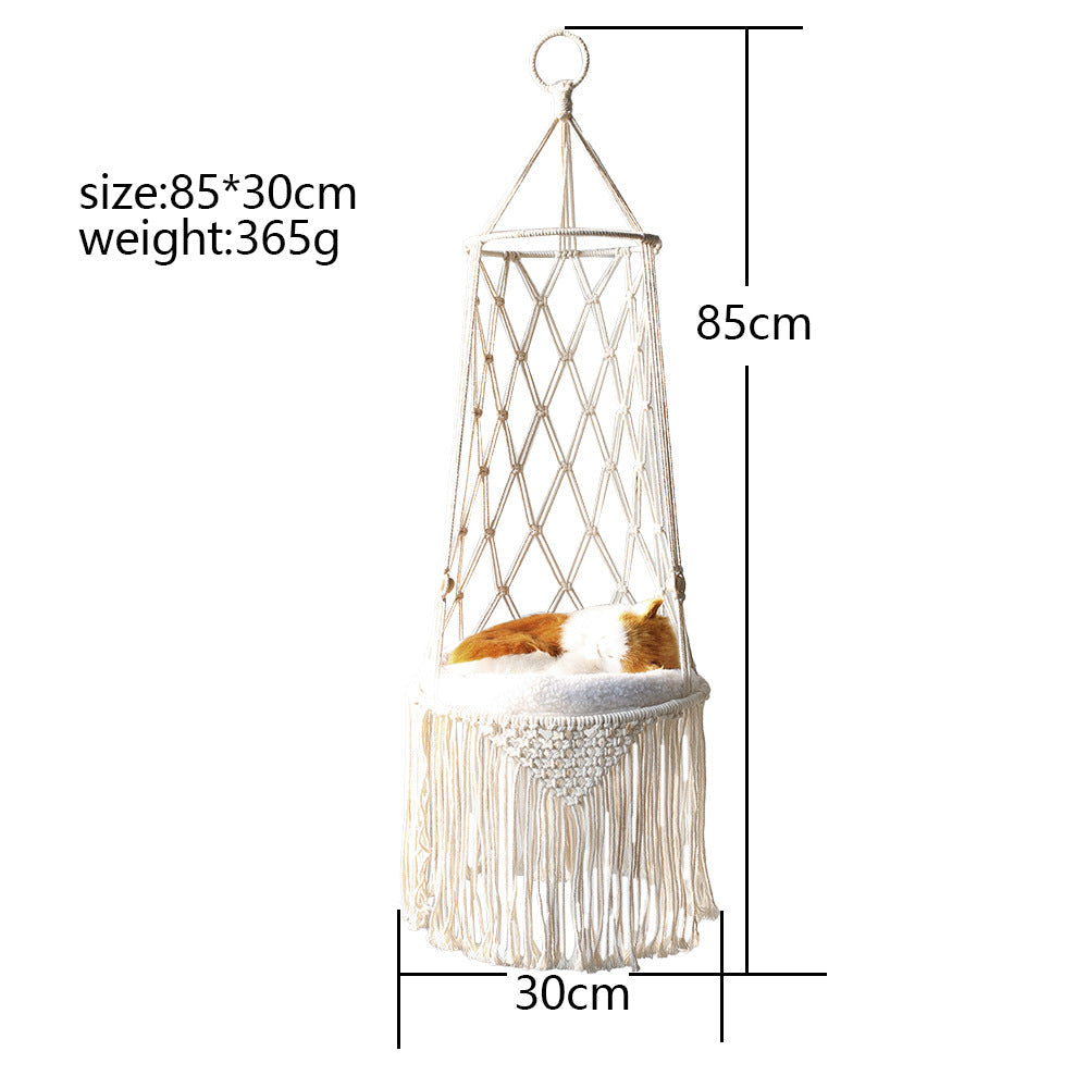 Macrame Hanging Cat Bed & Swing
