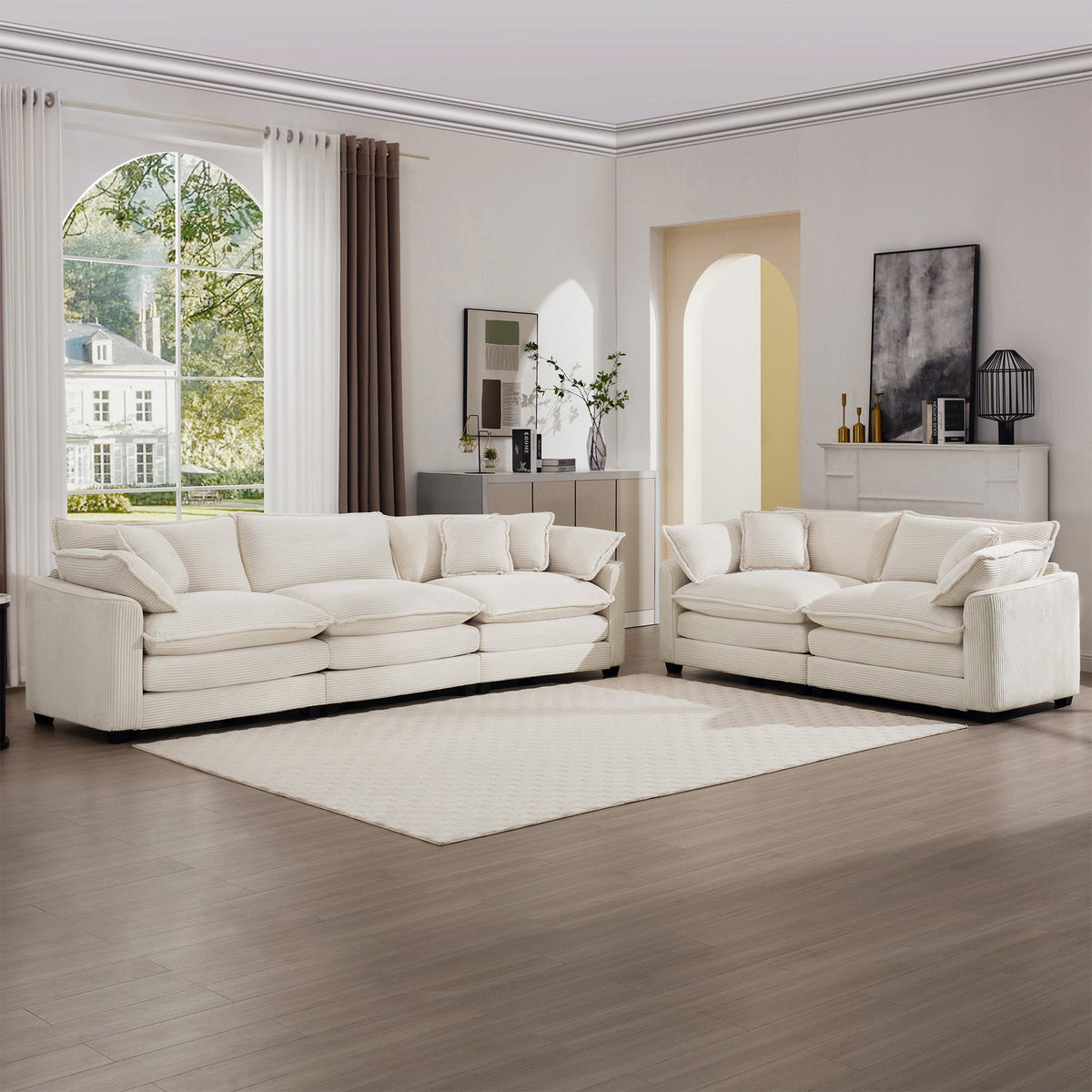 Luxe & Sophisticated Deep Seated Sofa Set - 2 Sofas