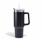Engraved Leopard Print 40 oz Tumbler with Handle and Straw Lid