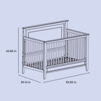 Solstice 5-In-1 Convertible Baby Crib, White